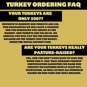 U.S.D.A. Organic Pasture-Raised Whole Turkey Deposit